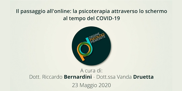 Webinar realizzato dall'Ordine degli Psicologi del Piemonte, nell'ambito del ciclo 