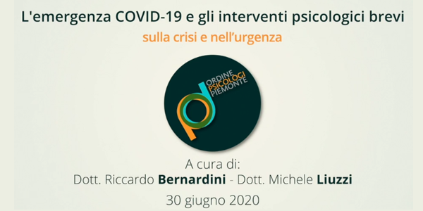 Webinar realizzato dall'Ordine degli Psicologi del Piemonte, nell'ambito del ciclo 