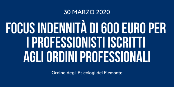 Definita l’indennità di 600 Euro per i professionisti iscritti agli Ordini professionali. Le domande dal 1° aprile ma non per tutti.