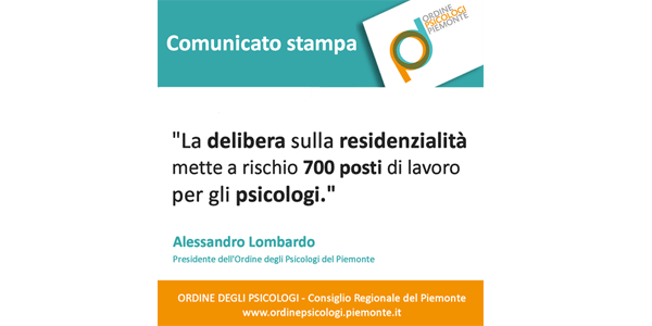 La delibera sulla residenzialità mette a rischio 700 posti di lavoro per gli psicologi