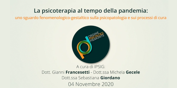 Webinar realizzato dall'Ordine degli Psicologi del Piemonte, nell'ambito del ciclo 