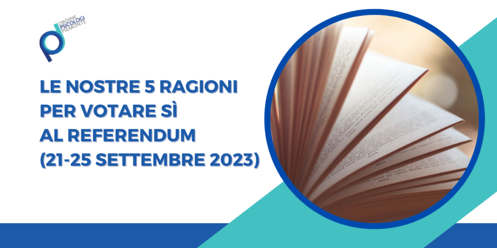 Le nostre 5 ragioni per votare Sì al Referendum (21-25 settembre 2023)